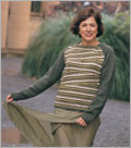 Short-Row Striped Pullover