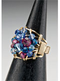 Sparkling Finger Bauble wirework, wire, crystals, wrapped ring, Dale "Cougar" Armstrong