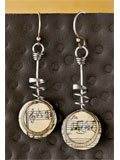 Musical Note Earrings wirework, wire, collage technique, resin, metalwork, earrings, how to make earrings, making jewelry.