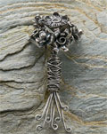 Wire Wrapped Metal Clay Bouquet