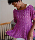 Handkercheif Tee sweaters, pullovers, dolman, kimono, empire waist, lace, lace pattern, lace sweater, in the round, provisional cast-on