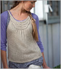 Aran Necklace Camisole tanks, camisole, pullover, vests, cables, yoke, in the round, short-rows, top-down