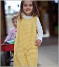 Hopscotch Jumper children, knitting for children, dress, tunic, tank, short-rows, side to side, provisional cast-on, pleats