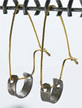 Upcycled Car Part Earrings stone cutting, metalsmithing, jewelry making, fabrication, 