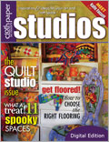 Studios, Fall 2010: Digital Edition creative space, art studio, sewing studio, quilting studio, craft space, craft room, sewing room, organization tips, craft studio makeover, studio supplies, mixed-media art studio, contemporay sewing