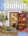 Studios, Summer 2009: Digital Edition reative space, artist studio, sewing studio, quilting studio, studio organization tips, organize your studio, studio furniture, mixed-media art studio, studios snippets, featured studios, studio vignettes
