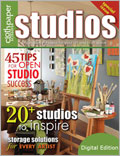Studios, Fall 2009: Digital Edition Creative space, artist studio, sewing studio, quilting studio, studio organization tips, organize your studio, studio furniture, mixed-media art studio, Open Studios, studio snippets, studios vignettes, modern studio