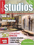 Studios, Winter 2009: Digital Edition reative space, artist studio, sewing studio, quilting studio, studio organization tips, organize your studio, featured studios, studio furniture, mixed-media art studio, studio art projects, studio vignettes