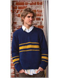 Thoroughbred Stripe Pullover Knitting for men, Men's sweaters, Drop shoulder, Pullover, Easy, Stripes, V-neck, Seaming