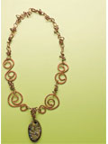 Swirls and Twirls Necklace Wire, wirework, wire jewelry, wire jewelry projects, jewelry making, how to make wire jewelry.