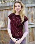 Dorflinger Tee knitting pattern, Pullover, Tee, Lace, Charts, Garter rib, Raglan, Seamless yoke