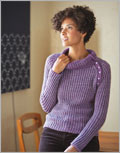 Thandie Funnel Neck knit, pattern, pullover, sweater, turtleneck, funnel neck, laceweight, worsted-weight, stripes