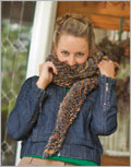 Cha Cha Scarf Scarf, novelty yarn, garter stitch, ruffles
