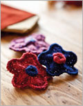 Short-Row Flowers I-cord, Short-rows, embellishment, flowers, knitted flowers