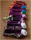 Karma Slippers whipstitch, single crochet, slip stitch crochet, cross-stitch embroidery, slippers, embellishment, beaded embellishment, knitting for children