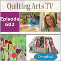 Quilting Arts TV, Episode 602 - Pattern and Design (Video Download) quilting arts tv, QATV, pattern and design, Jane Dunnewold, Mary Hettmansperger, Luana Rubin, flour paste, stencil, prints