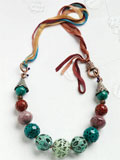 Autumn Bliss mixed media jewelry, resin, cold connections, fabric, polymer clay, mixed media, jewelry