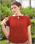 Torch Lily Tee knit, pattern, top, tee, t-shirt, lacework, lace knitting, lace motif, knitting pattern