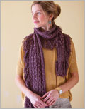 Lace and Cable Scarflette knit, scarf, scarflette, wrap, knit lace, knit cables, knitting pattern