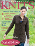 Interweave Knits Fall 2008: Digitial Edition Valerie Molnar, knitting with wool, Cowichan sweater, Kate Gilbert, coats, pullover sweaters, mitts, caps, patterns, learn to knit, Interweave Knits