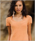 Mie Pullover Knitscene, Backward-Loop Cast-On, Sarah Fama, tee, M1P, knitscene summer 2011, Reverse stockinette, Ribbed detail, Short sleeve, #3 - Light Intermediate 