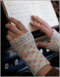 Flower and Lace Cuffs knitting pattern, wrist warmers, cuffs, beads, lace, lace knitting, 