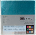 Metal Squares - Light Blue metal, embossing, distressing, colored metal