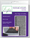 Signature Series Texture Stamps - Cultural Lisa Pavelka, texture stamps, clay, stamp, clay applications, patterned dichroic, textile effects, faux tapestry techniques