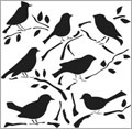 Birds 12 x 12 Inch Stencil 