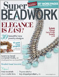 Super Beadwork, October/November 2011 Beadwork, beading, bead stitching, beading projects, jewelry making, bead, bead embroidery, peyote stitch, herringbone stitch, seed bead stitching.