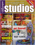 Studios, Fall 2010 creative space, art studio, sewing studio, quilting studio, craft space, craft room, sewing room, organization tips, craft studio makeover, studio supplies, mixed-media art studio, contemporay sewing
