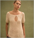 Mesh-and-Rib Short Sleeve Pullover 