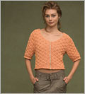 Allover Cable Short-Sleeve Cardigan 