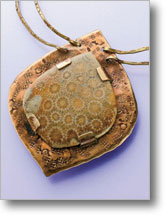 Tabbed Fossil Coral Pendant