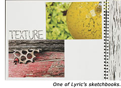 One of Lyric's sketchbooks