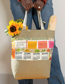 Calendar Patchwork Tote, designed by Susan Wasinger. Calendar Patchwork Tote, designed by Susan Wasinger.