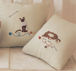 Dog and Cat Cushions from Stitchy Kitty Fuzzy Puppy. Dog and Cat Cushions from Stitchy Kitty Fuzzy Puppy.