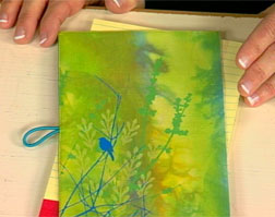 Have fun embellishing the front flap of your notebook cover. Have fun embellishing the front flap of your notebook cover.