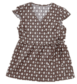 Wrap top with cap sleeves. Wrap top with cap sleeves.